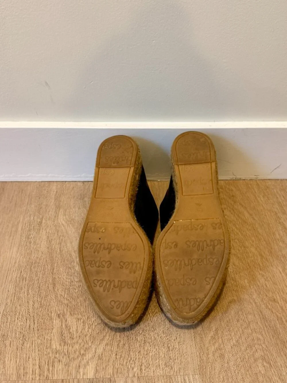 Eric Michael Serena Black Leather Espadrilles